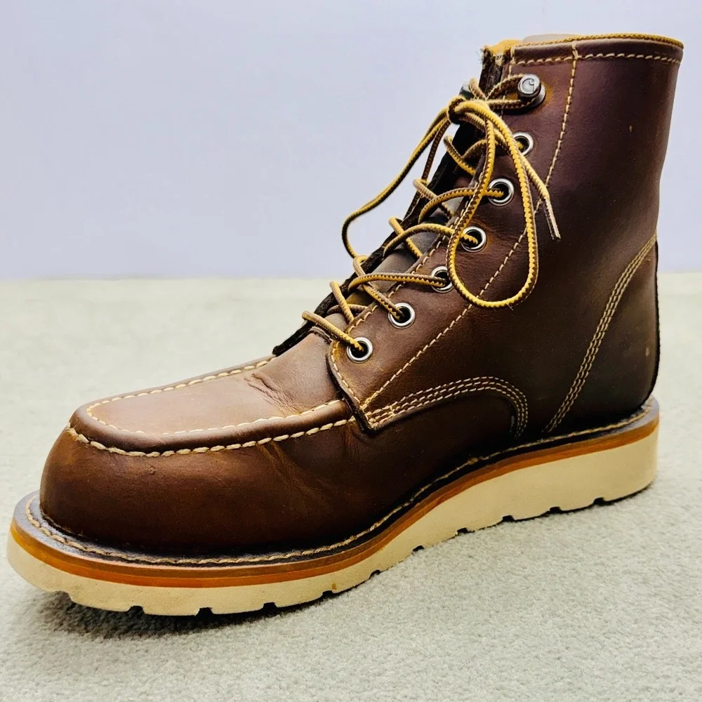 Carhartt Women's 8.5 Waterproof Steel Moc Toe Wedge Work Boots EH Slip Resistant